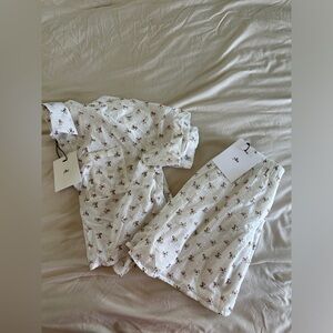 Yellow the Label Floral Pajama Set